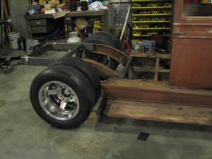 Boxed rear frame, I put the crossbar in for now but I'll need to notch it later for a driveshaft loop