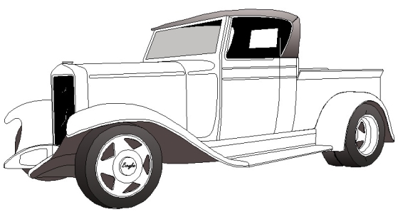 1929 Chevy Truck drawing