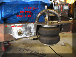 Brackets welded in; air line routing