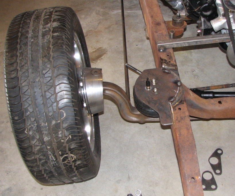 Dropped I-beam axle air bag