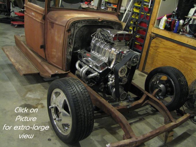 29 Chevy Blown with dropped I-beam axle