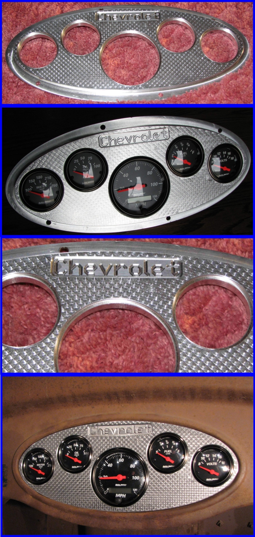 1929 Chevy Dash Gauge Insert billet aluminum