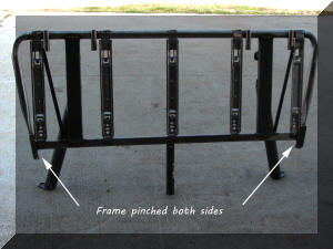 Seat both sides pinched, mounting brackets 